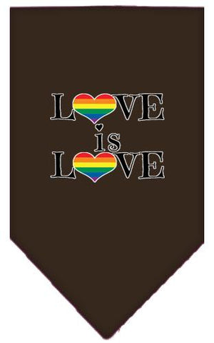 Love Is Love Screen Print Bandana Cocoa Large