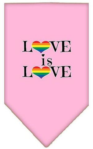 Love Is Love Screen Print Bandana Light Pink Large