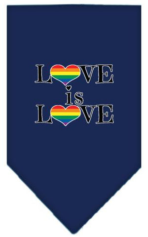 Love Is Love Screen Print Bandana Navy Blue Large