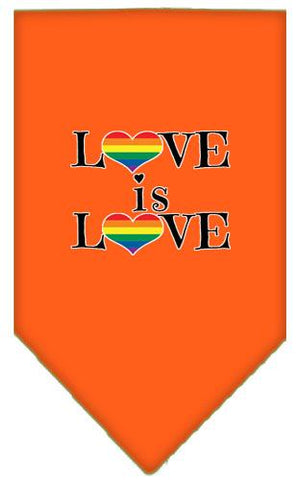 Love Is Love Screen Print Bandana Orange Large