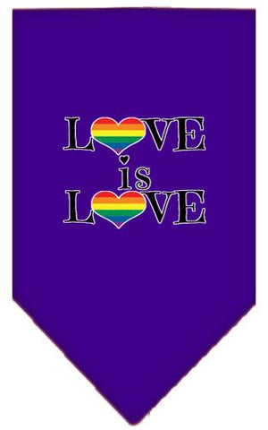 Love Is Love Screen Print Bandana Purple Large