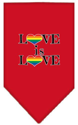 Love Is Love Screen Print Bandana Red Large