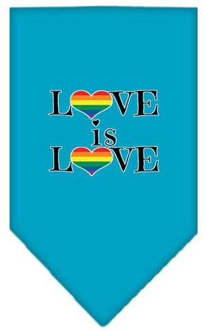 Love Is Love Screen Print Bandana Turquoise Large