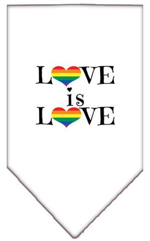 Love Is Love Screen Print Bandana White Large