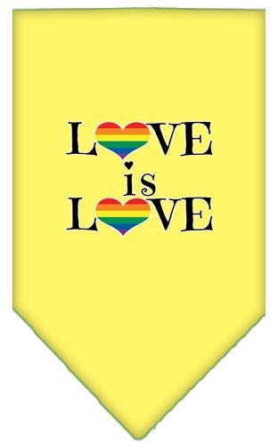 Love Is Love Screen Print Bandana Yellow Large