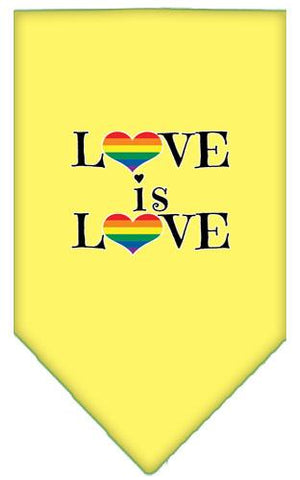 Love Is Love Screen Print Bandana Yellow Large