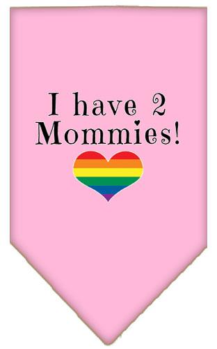 I Have 2 Mommies Screen Print Bandana Light Pink Large