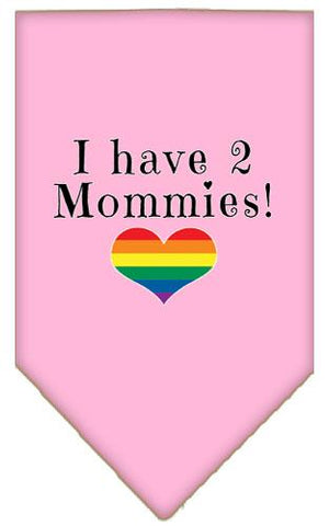 I Have 2 Mommies Screen Print Bandana Light Pink Large