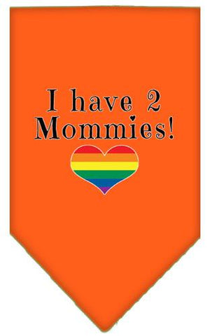 I Have 2 Mommies Screen Print Bandana Orange Large