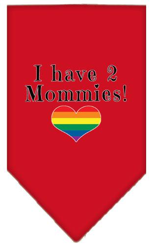 I Have 2 Mommies Screen Print Bandana Red Large