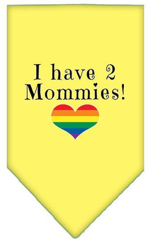 I Have 2 Mommies Screen Print Bandana Yellow Large