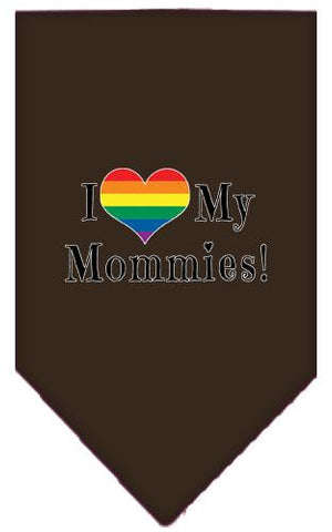 I Heart My Mommies Screen Print Bandana Cocoa Large