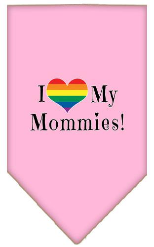 I Heart My Mommies Screen Print Bandana Light Pink Large