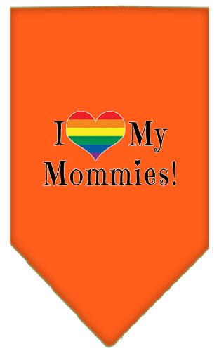 I Heart My Mommies Screen Print Bandana Orange Large