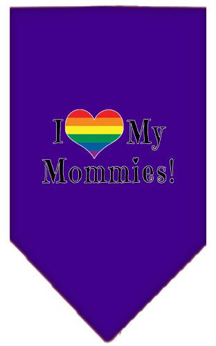 I Heart My Mommies Screen Print Bandana Purple Large