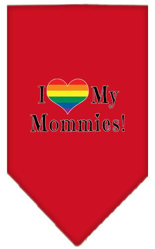 I Heart My Mommies Screen Print Bandana Red Large