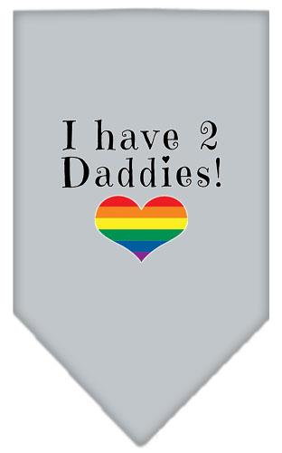 I Have 2 Daddies Screen Print Bandana Grey Large