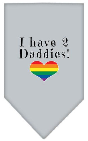 I Have 2 Daddies Screen Print Bandana Grey Large