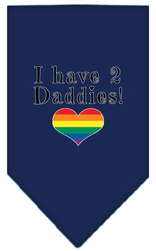 I Have 2 Daddies Screen Print Bandana Navy Blue Large