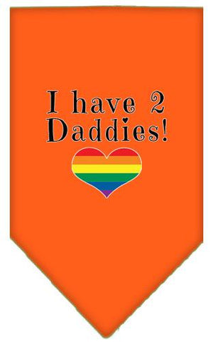 I Have 2 Daddies Screen Print Bandana Orange Large