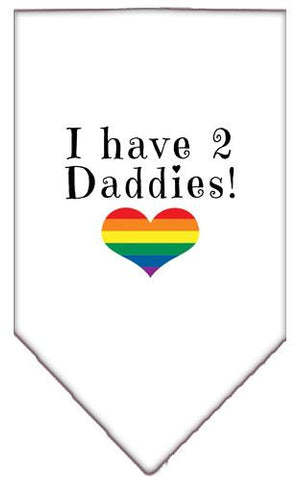 I Have 2 Daddies Screen Print Bandana White Large