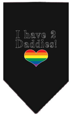 I Have 2 Daddies Screen Print Bandana Black Small