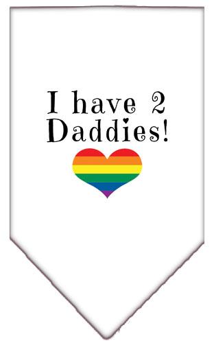 I Have 2 Daddies Screen Print Bandana White Small