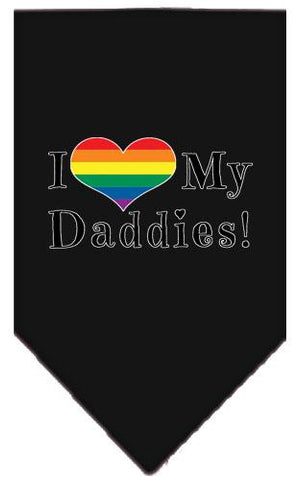 I Heart My Daddies Screen Print Bandana Black Large