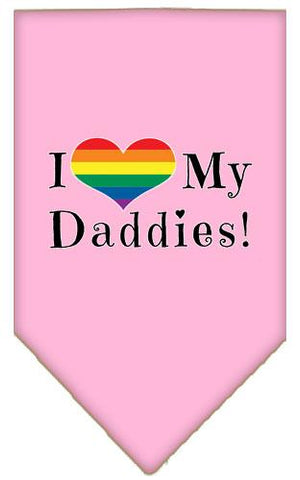 I Heart My Daddies Screen Print Bandana Light Pink Large