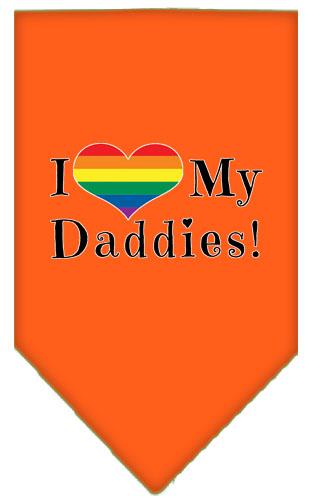 I Heart My Daddies Screen Print Bandana Orange Large