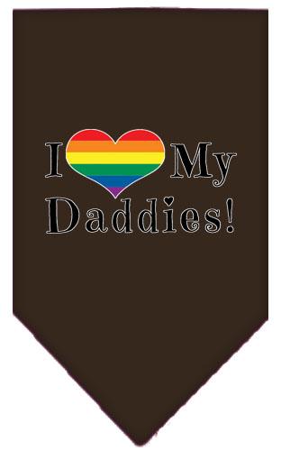 I Heart My Daddies Screen Print Bandana Cocoa Small