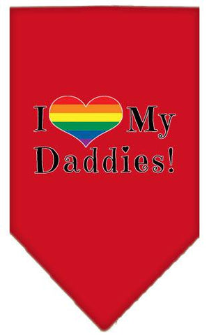 I Heart My Daddies Screen Print Bandana Red Small