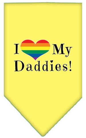 I Heart My Daddies Screen Print Bandana Yellow Small