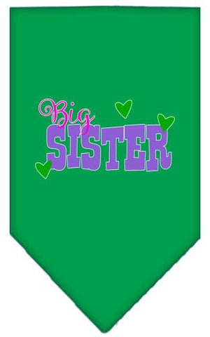 Big Sister Screen Print Bandana Emerald Green Large