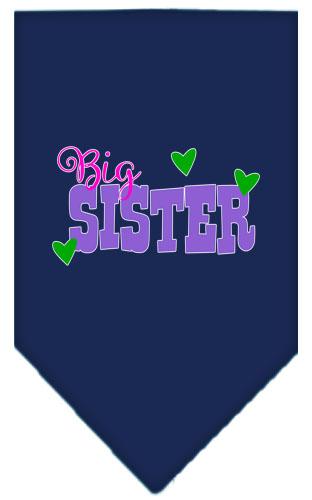 Big Sister Screen Print Bandana Navy Blue Large