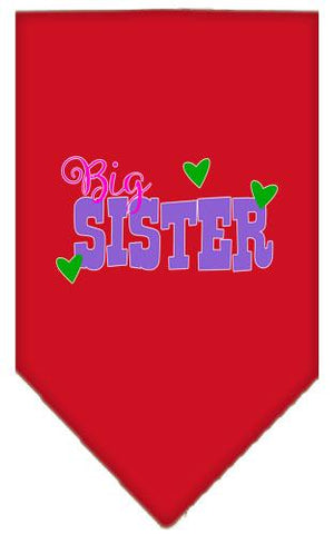 Big Sister Screen Print Bandana Red Large