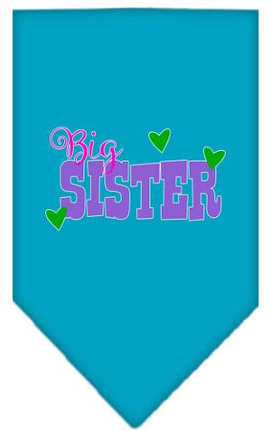 Big Sister Screen Print Bandana Turquoise Large