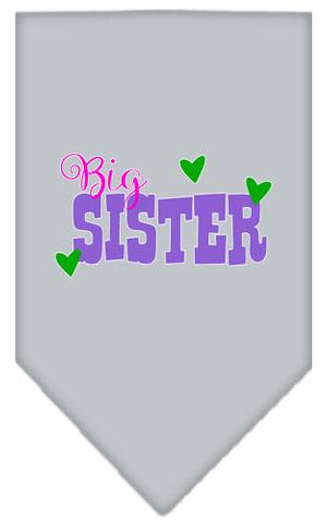 Big Sister Screen Print Bandana Grey Small