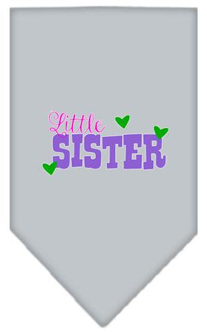 Little Sister Screen Print Bandana Grey Large