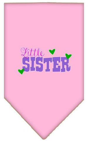 Little Sister Screen Print Bandana Light Pink Large