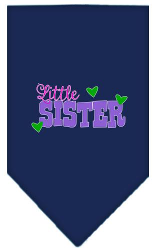 Little Sister Screen Print Bandana Navy Blue Large