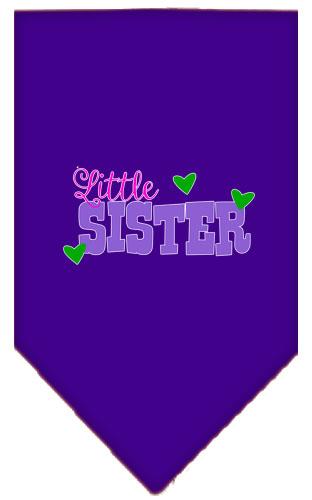 Little Sister Screen Print Bandana Purple Large