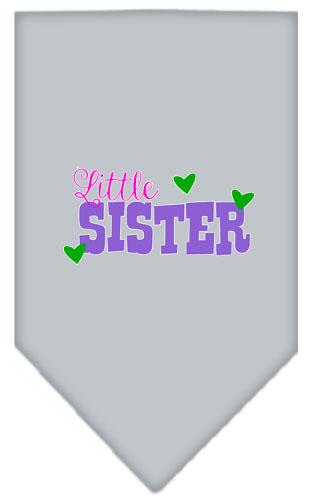 Little Sister Screen Print Bandana Grey Small