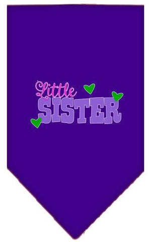 Little Sister Screen Print Bandana Purple Small