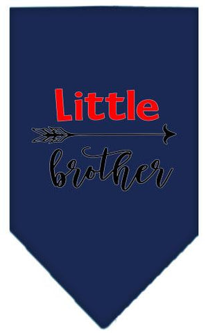 Little Brother Screen Print Bandana Navy Blue Large