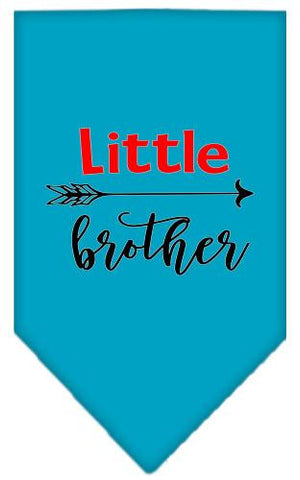 Little Brother Screen Print Bandana Turquoise Large