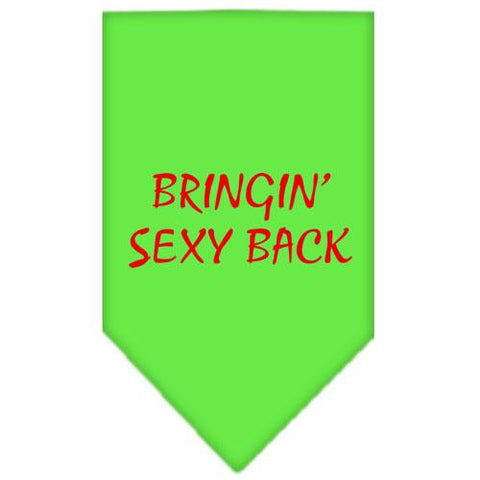 Bringin Sexy Back Screen Print Bandana Lime Green Large