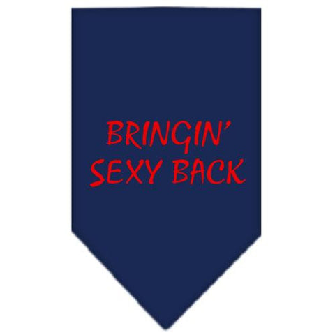 Bringin Sexy Back Screen Print Bandana Navy Blue large