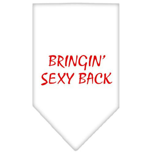 Bringin Sexy Back Screen Print Bandana White Large