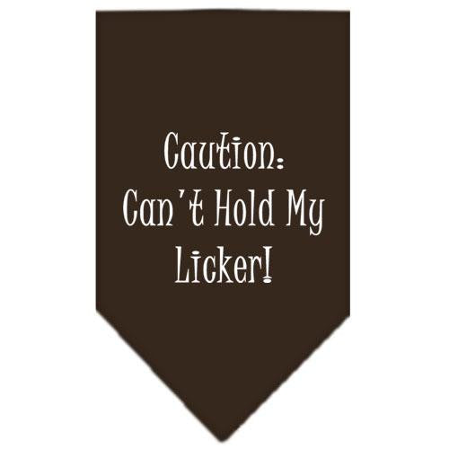 Can't Hold My Licker  Screen Print Bandana Cocoa Small